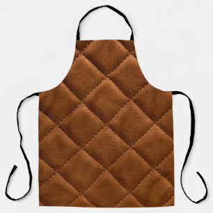 Brown rhombuses leather background apron