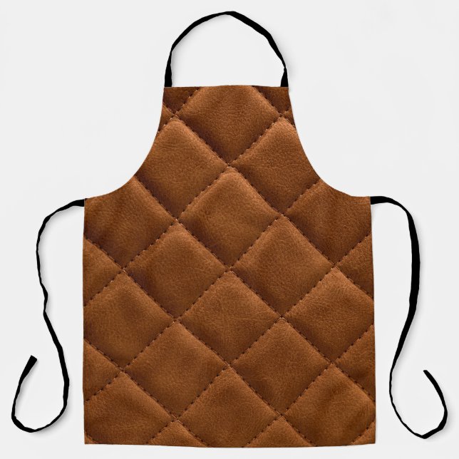 Brown rhombuses leather background apron (Front)