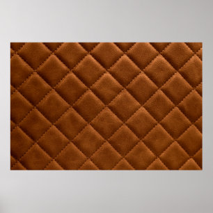 Brown rhombuses leather background poster