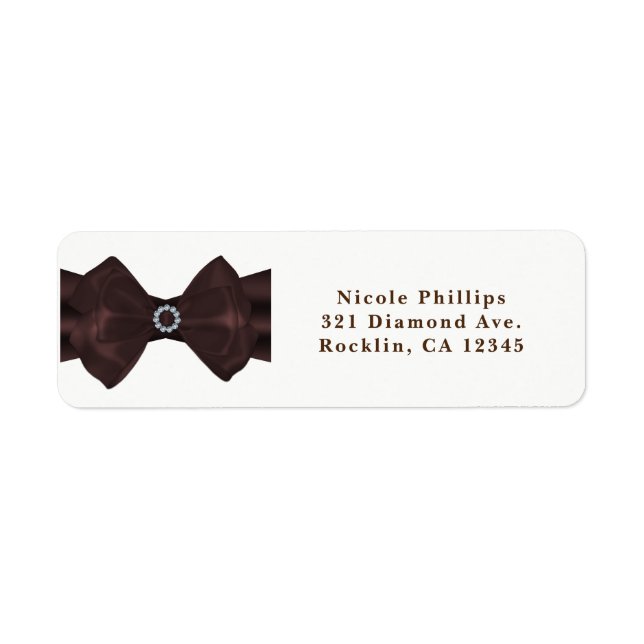 Brown Ribbon & Diamonds Bridal Shower Invitation (Front)