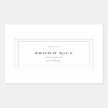 Brown Rice Food Label Stickers