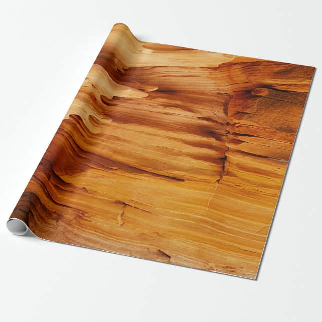 Brown rock formation wrapping paper (Unrolled)