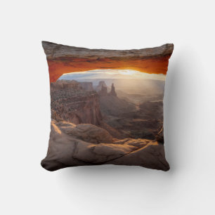 BROWN ROCKY MOUNTAIN DURING SUNSET CUSHION