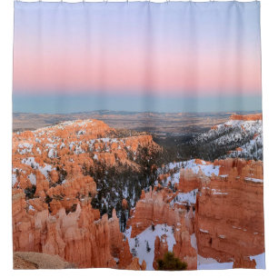 BROWN ROCKY MOUNTAIN UNDER BLUE SKY SHOWER CURTAIN