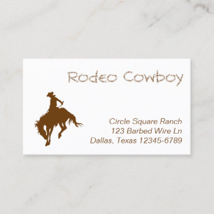 Brown Rodeo Cowboy Business Card