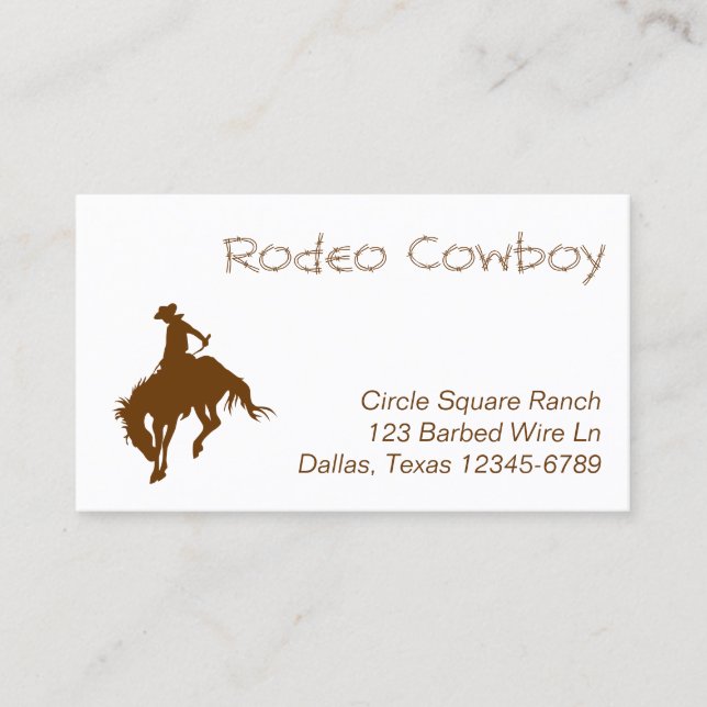 Brown Rodeo Cowboy Business Card (Front)