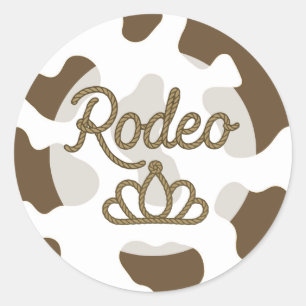 Brown Rodeo Queen Country Western Tiara Crown  Classic Round Sticker
