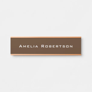 Brown Rose Gold Colour Trendy Modern Professional Door Sign