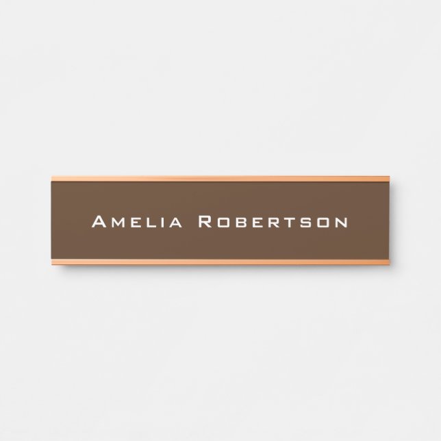 Brown Rose Gold Colour Trendy Modern Professional Door Sign (Front)
