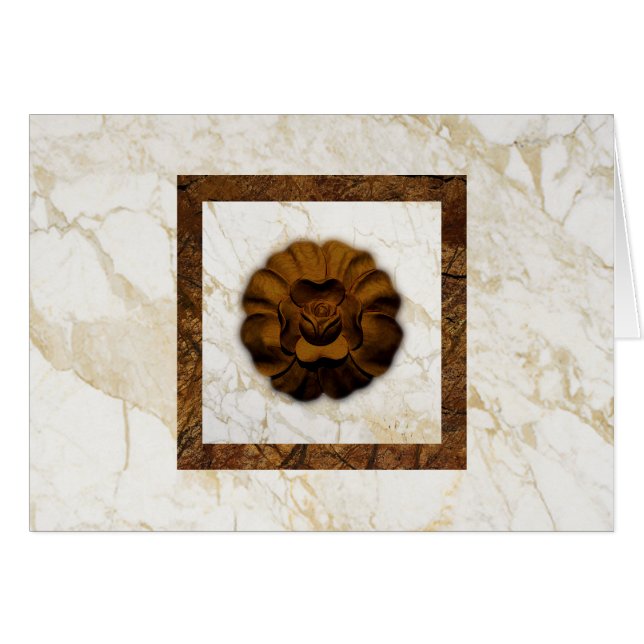 Brown Rose on Faux Marble (Front Horizontal)