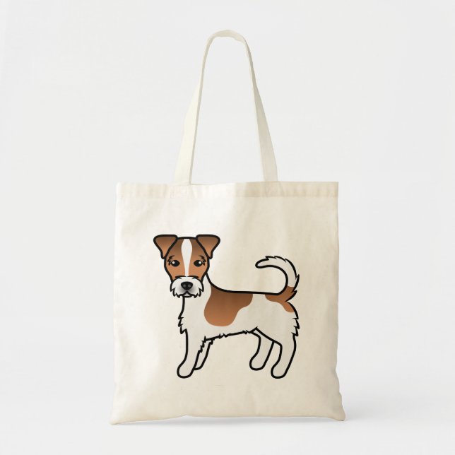 Brown Rough Coat Jack Russell Terrier Cartoon Dog Tote Bag (Front)
