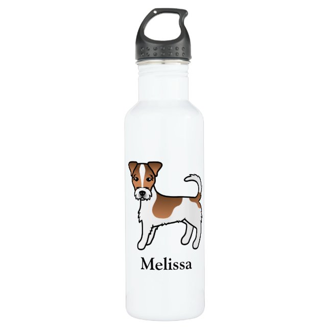 Brown Rough Coat Jack Russell Terrier Dog & Name 710 Ml Water Bottle (Front)
