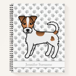 Brown Rough Coat Parson Russell Terrier & Name Notebook