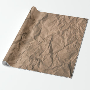 Brown rough crumpled recycled paper texture