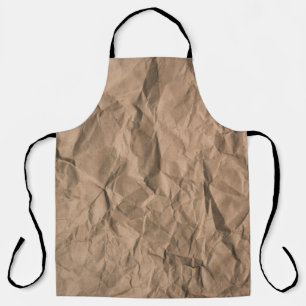 Brown rough crumpled recycled paper texture apron
