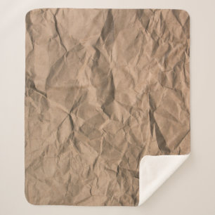 Brown rough crumpled recycled paper texture sherpa blanket