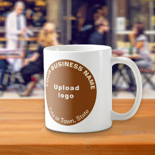 Brown Round Shape Business Brand on Mug