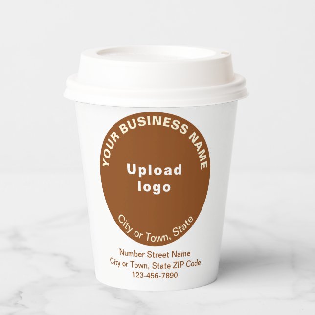 Brown Round Shape Business Brand on Paper Cup (Front)