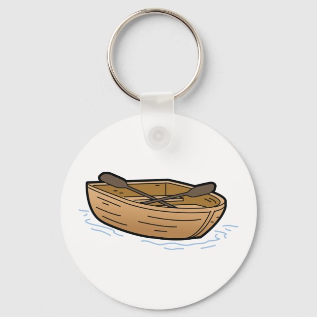 Brown Row Boat Key Ring (Front)