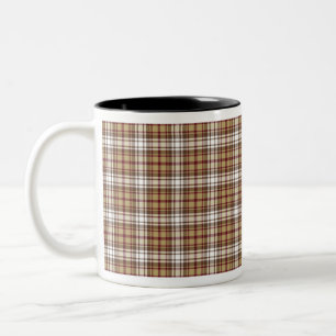 brown royal Stewart tartan Two-Tone Coffee Mug