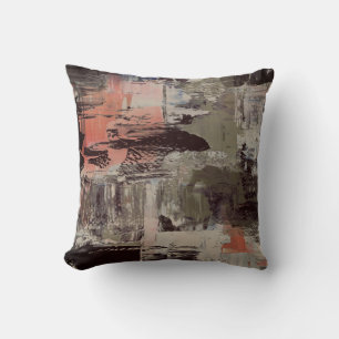 Brown Rust & Beige Abstract Painting Design Cushion