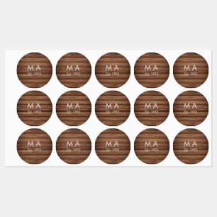 Brown rustic boho add name letter year date text