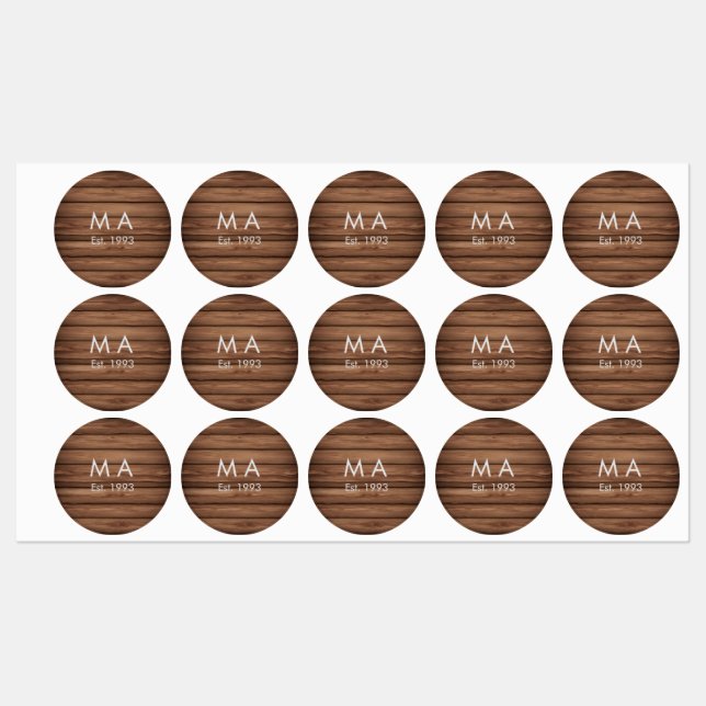 Brown rustic boho add name letter year date text (Sheet)