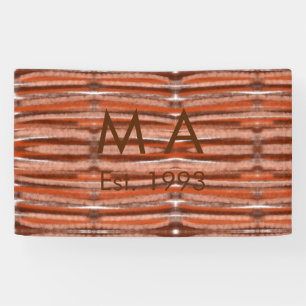 Brown rustic boho add name letter year date text banner