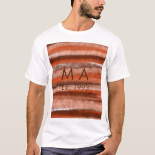 Brown rustic boho add name letter year date text T-Shirt