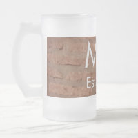 Brown rustic brick stone add name letter year date