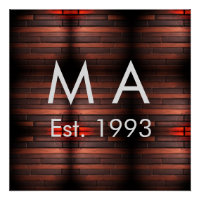 Brown rustic brick stone add name letter year date