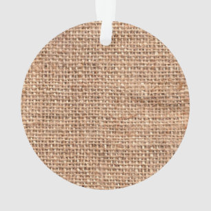 Brown Rustic Burlap Texture Ornament