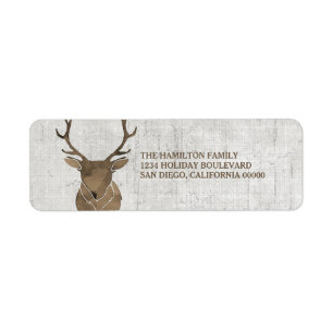 Brown Rustic Watercolor Deer Holiday