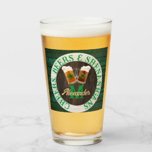 Brown Rustic Wood Cheers Beers Shenanigans Bottle Glass