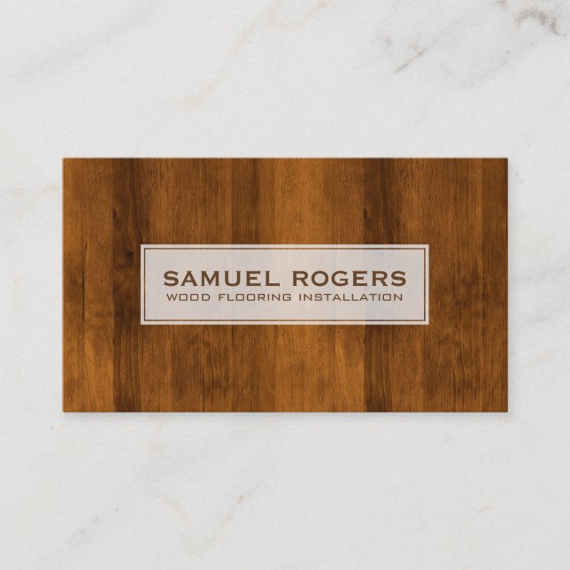 Brown Rustic Wood Texture Business Card (Front)