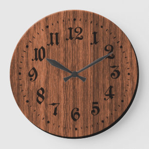 Brown Rustic Wooden Clock