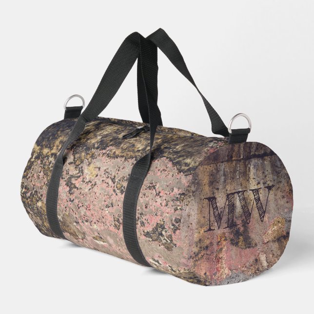 Brown rusty pattern duffle bag (Left Corner)