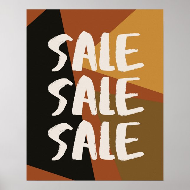 Brown Sale Sign, Retail Store Signage, Large Poster (Front)