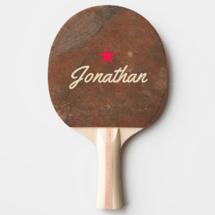 Brown Sand Stone Vintage Star Signature Ping Pong Paddle