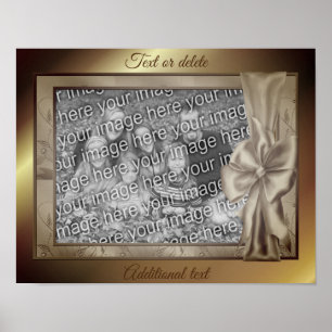 Brown Satin Bow Frame Create Your Own Photo  Poster