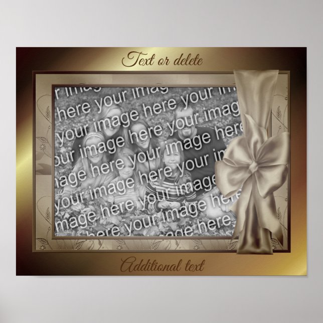 Brown Satin Bow Frame Create Your Own Photo  Poster (Front)