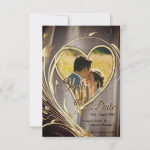 Brown Satin  & Sparkling Flower Splendour Save The Date