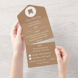 Brown Save The Date Invitation All in One 