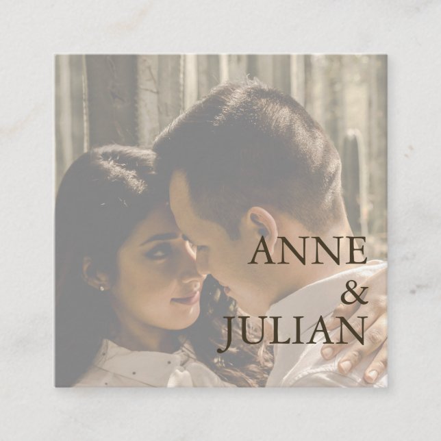 Brown Scannable QR Code Wedding Enclosure Card (Front)