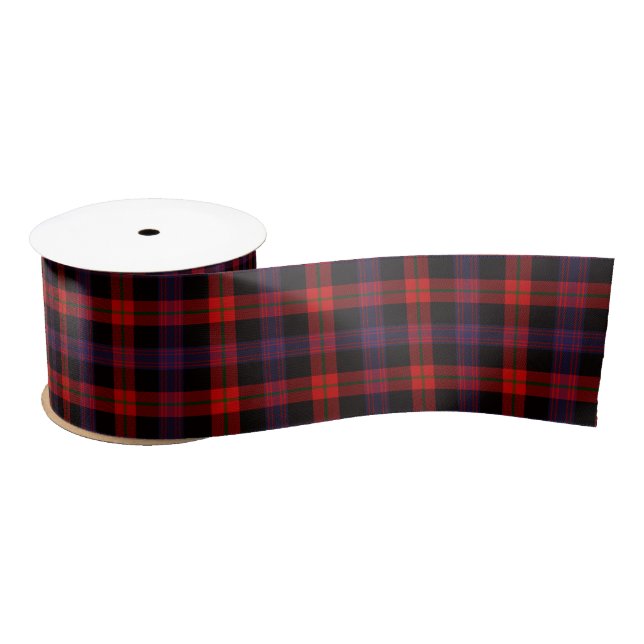 Brown Scottish Tartan Pattern Satin Ribbon (Spool)