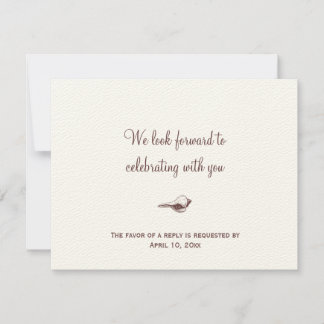Brown seashell wedding enclosure RSVP response Invitation