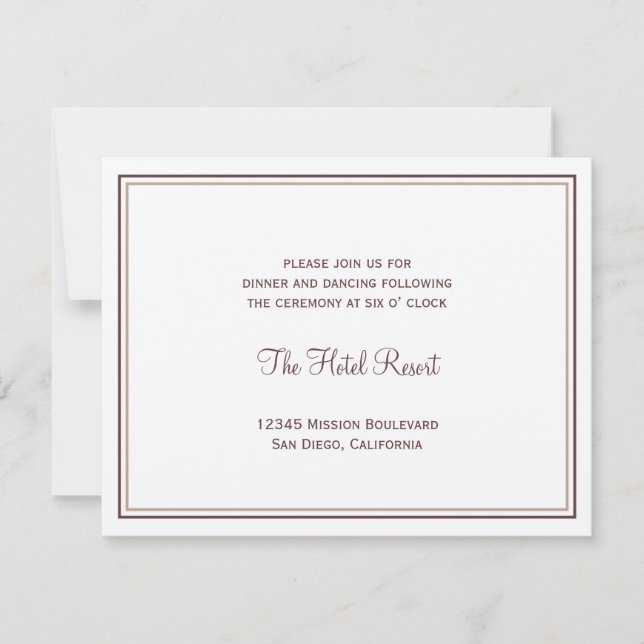 Brown seashell wedding wedding reception enclosure invitation (Front)