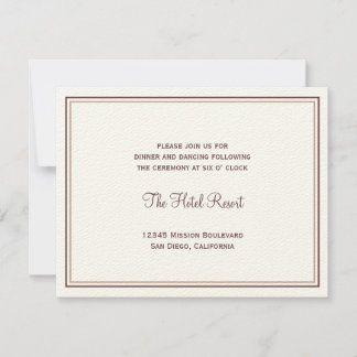 Brown seashell wedding wedding reception enclosure invitation