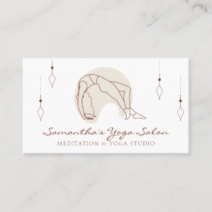 Brown Secret Geometry Pose Yoga Pilates Coach Business Card
