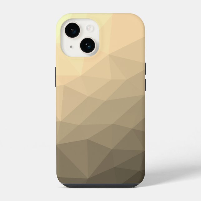 Brown sepia Gradient Geometric Mesh Pattern iPhone Case (Back)